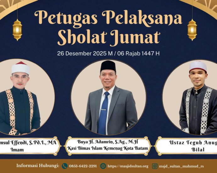 PETUGAS SHALAT JUMAT, 06 RAJAB1447 H / 26 DESEMBER 2025